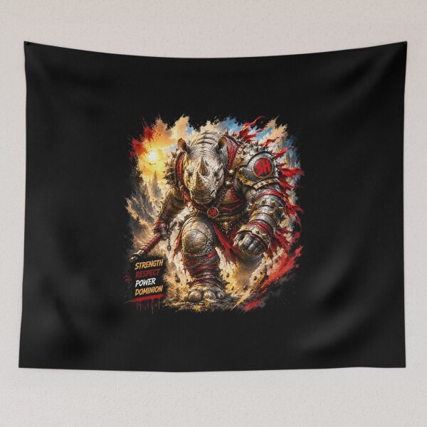 Item preview, Rhino King Fantasy Warrior Strength Shirt designed and sold by Bizon2910.
