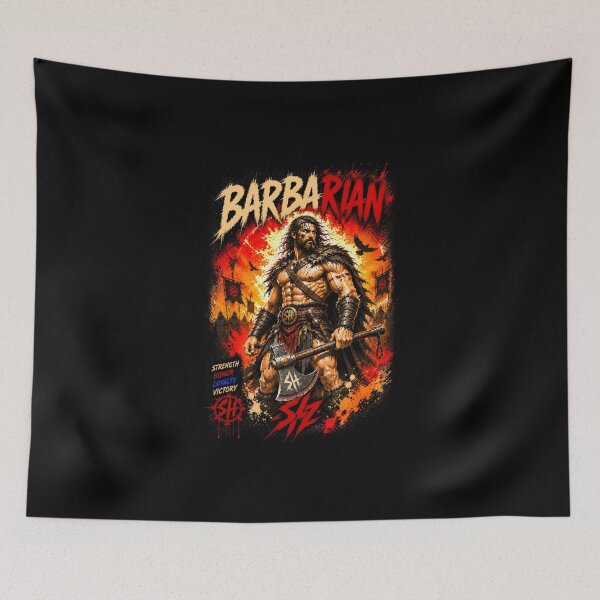 Item preview, Barbarian Warrior Viking Fantasy Streetwear Shirt designed and sold by Bizon2910.