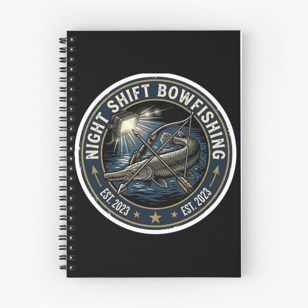 Item preview, Night Shift Bowfishing - Alligator Gar & Bow Hunter Retro Badge designed and sold by Georain.