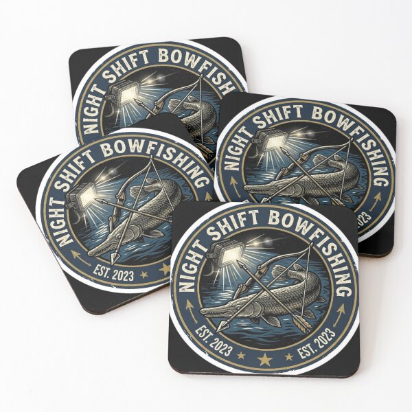 Item preview, Night Shift Bowfishing - Alligator Gar & Bow Hunter Retro Badge designed and sold by Georain.