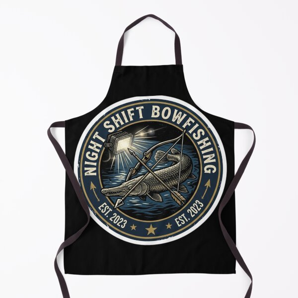 Item preview, Night Shift Bowfishing - Alligator Gar & Bow Hunter Retro Badge designed and sold by Georain.