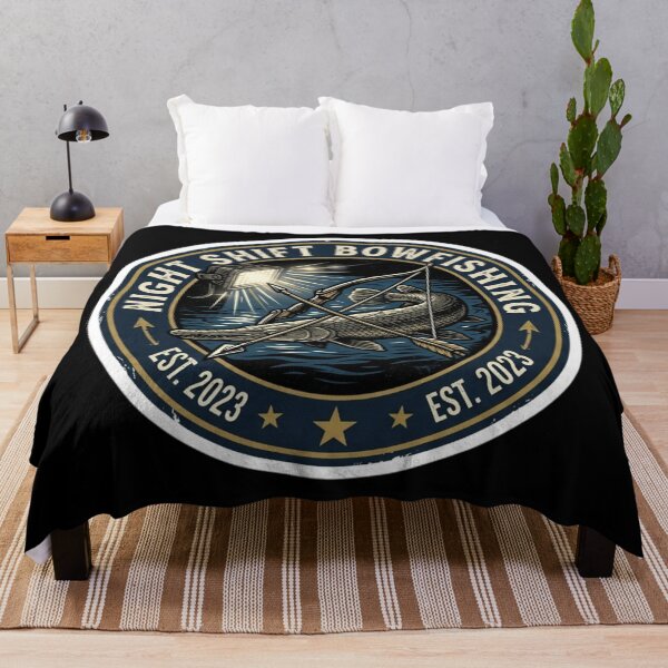 Item preview, Night Shift Bowfishing - Alligator Gar & Bow Hunter Retro Badge designed and sold by Georain.