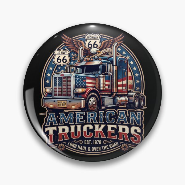 Item preview, American Truckers Route 66 Vintage Semi Truck Patriot designed and sold by rich-moda.