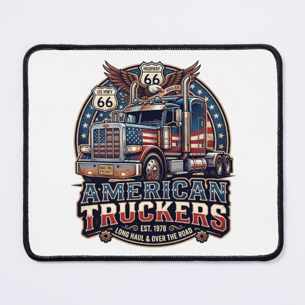 Item preview, American Truckers Route 66 Vintage Semi Truck Patriot designed and sold by rich-moda.