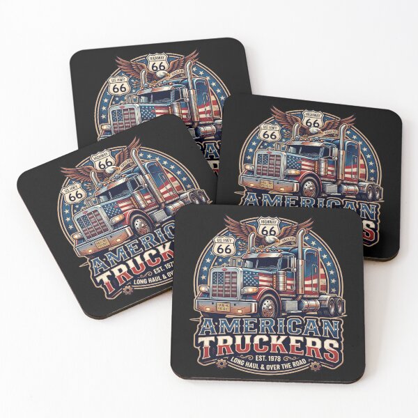 Item preview, American Truckers Route 66 Vintage Semi Truck Patriot designed and sold by rich-moda.