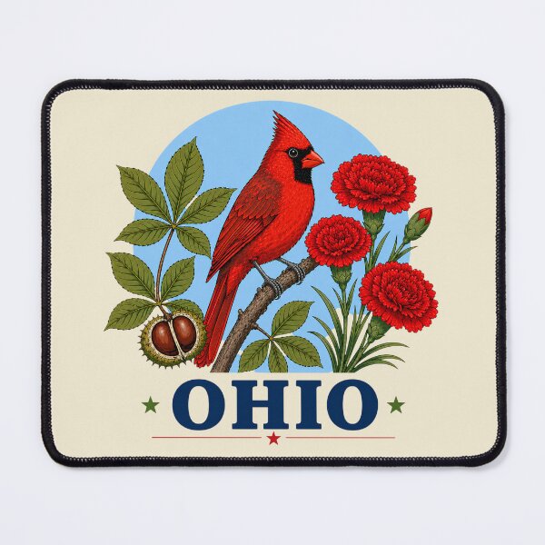 Item preview, Ohio Cardinal & Scarlet Carnation Homage designed and sold by American Fieldmark Studio.