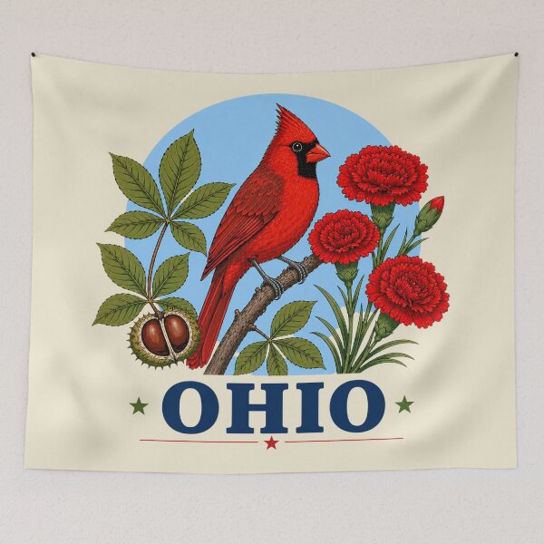 Item preview, Ohio Cardinal & Scarlet Carnation Homage designed and sold by The-Drip-Studio.