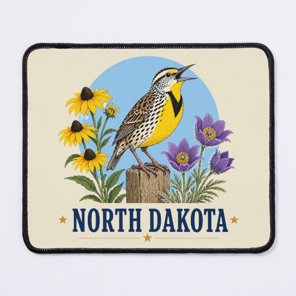 Item preview, North Dakota Meadowlark & Prairie Rose Homage designed and sold by The-Drip-Studio.