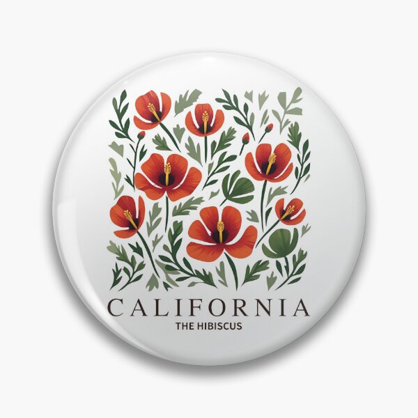 Item preview, California Vintage Flowers - California Hibiscus Botanical designed and sold by JessArty ⭐⭐⭐⭐⭐.