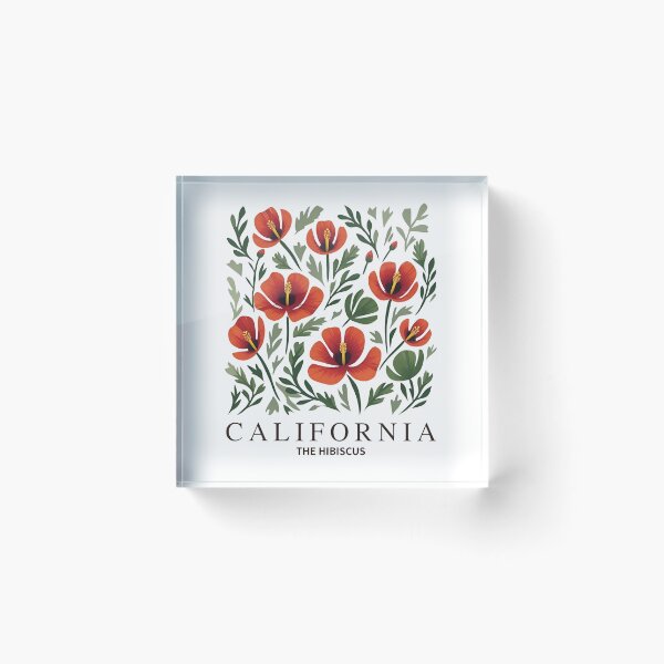 Item preview, California Vintage Flowers - California Hibiscus Botanical designed and sold by JessArty ⭐⭐⭐⭐⭐.