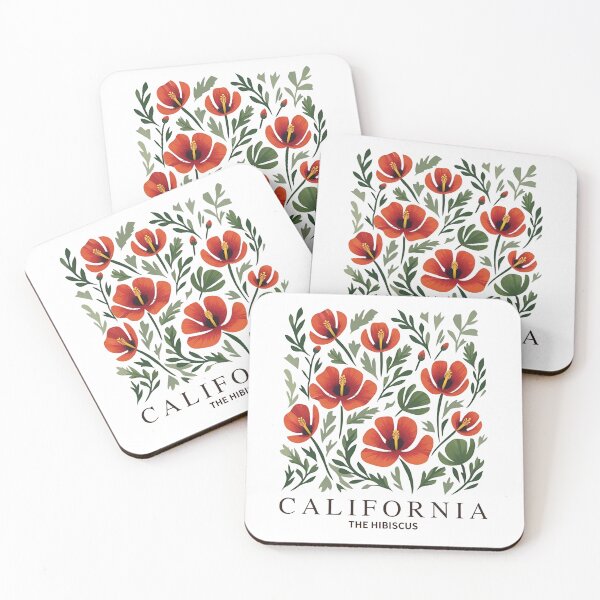 Item preview, California Vintage Flowers - California Hibiscus Botanical designed and sold by JessArty ⭐⭐⭐⭐⭐.