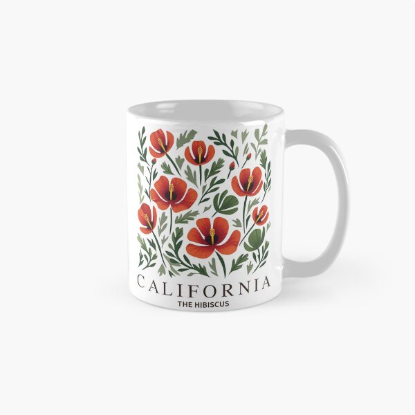 Item preview, California Vintage Flowers - California Hibiscus Botanical designed and sold by JessArty ⭐⭐⭐⭐⭐.
