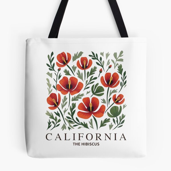 Item preview, California Vintage Flowers - California Hibiscus Botanical designed and sold by JessArty ⭐⭐⭐⭐⭐.