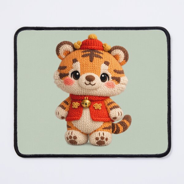 Item preview, Cute Knitted Year Of The Tiger | Kawaii 3D Chinese New Year Zodiac Knit Art designed and sold by Moons Studio.