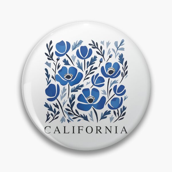 Item preview, California Vintage Flowers - Blue California Botanical Blooms designed and sold by JessArty ⭐⭐⭐⭐⭐.