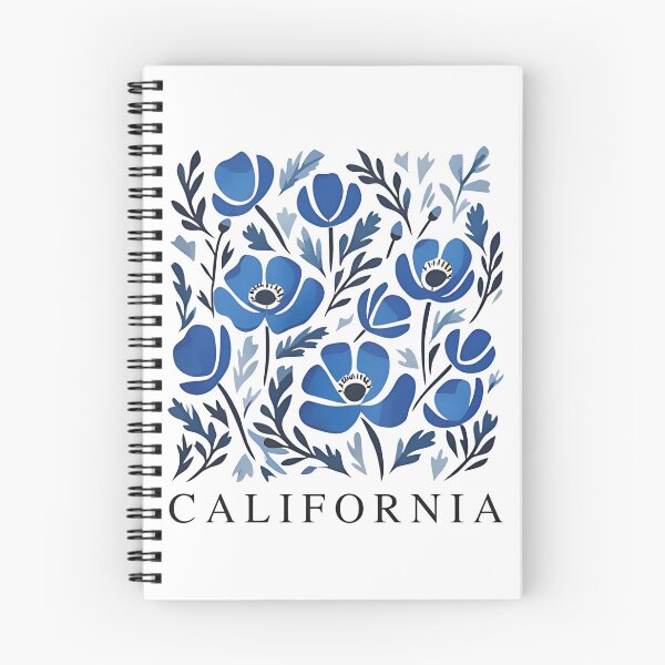 Item preview, California Vintage Flowers - Blue California Botanical Blooms designed and sold by JessArty ⭐⭐⭐⭐⭐.