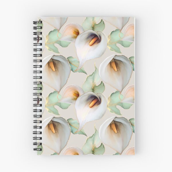 Item preview, Elegant Calla Lily Floral Gold Alcohol Ink Pattern designed and sold by Floraphoria.