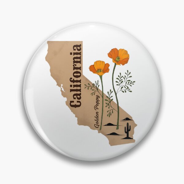Item preview, California Vintage Flowers - California Poppy State Silhouette designed and sold by JessArty ⭐⭐⭐⭐⭐.