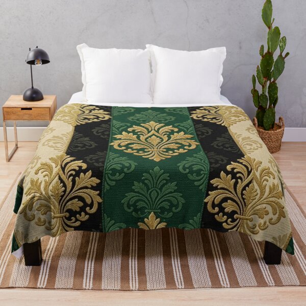 Item preview, Oat, Teal, and Black Striped Gold Damask designed and sold by DesignsByPrnces.