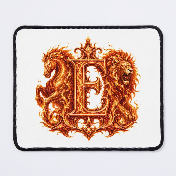 Item preview, Flameborn Zodiac: The Horse-Leo Inferno Letter E designed and sold by BlissBlvdShop.