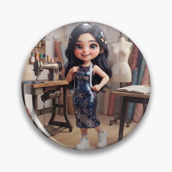 Item preview, Girl Fashion Designer in Studio with Sequin Dress designed and sold by Azurart2.
