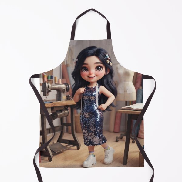 Item preview, Girl Fashion Designer in Studio with Sequin Dress designed and sold by Azurart2.