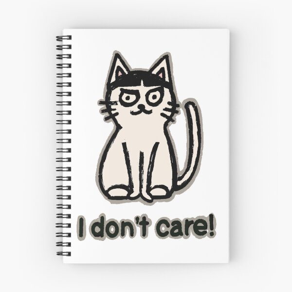 Item preview, "I don't care!" black & white cat with bangs designed and sold by BeLikeCat.