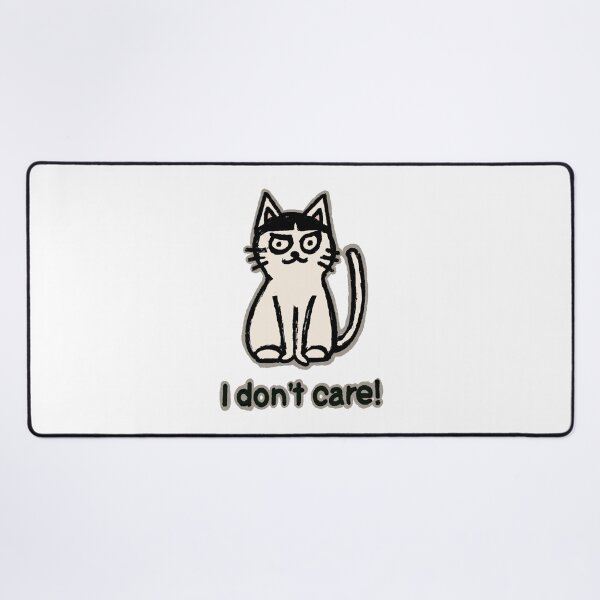 Item preview, "I don't care!" black & white cat with bangs designed and sold by Chibi-NumNum.