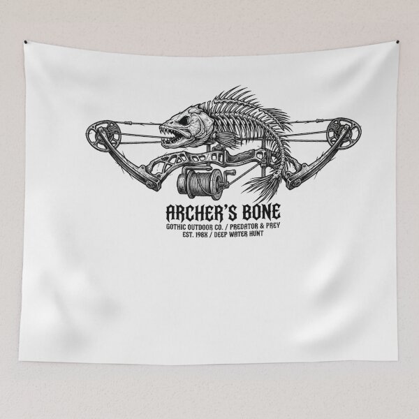 Item preview, Gothic Skeleton Fish Bowfishing - Compound Bow Archery Graphic designed and sold by Georain.
