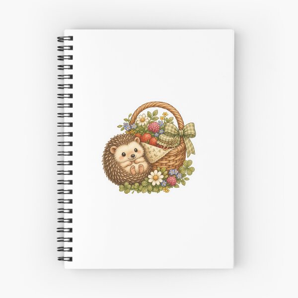 Item preview, Hedgehog With Wildflower Picnic Basket designed and sold by The-Art-of-D.