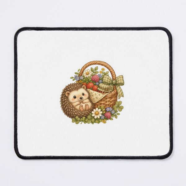 Item preview, Hedgehog With Wildflower Picnic Basket designed and sold by The-Art-of-D.