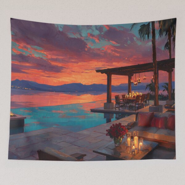 Item preview, Outdoor Terrace At Sunset designed and sold by Rtymer.