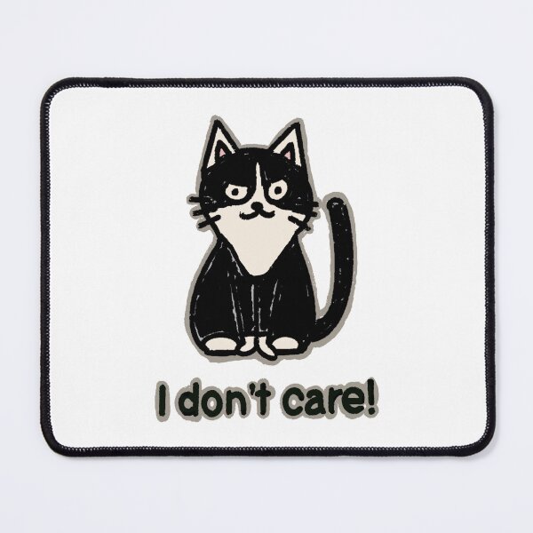 Item preview, "I don't care!" black & white tuxedo cat designed and sold by Chibi-NumNum.