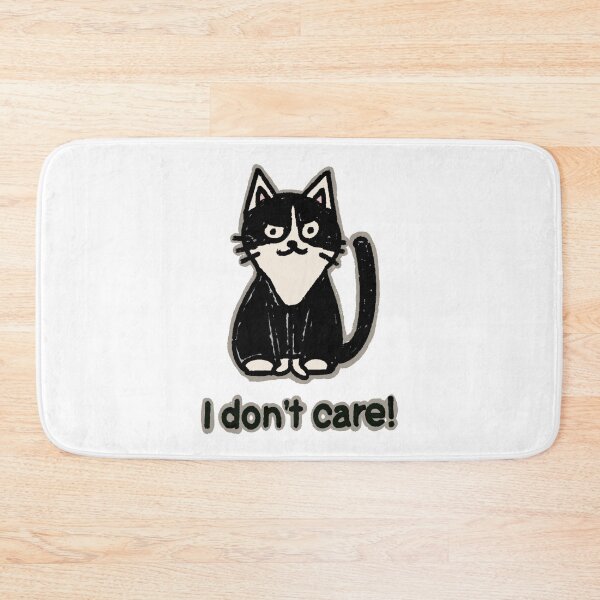 Item preview, "I don't care!" black & white tuxedo cat designed and sold by BeLikeCat.