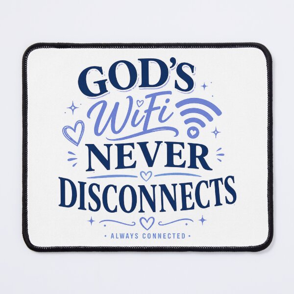Item preview, God’s WiFi Never Disconnects Funny Christian Faith Tech Design designed and sold by SoulThread Studio.