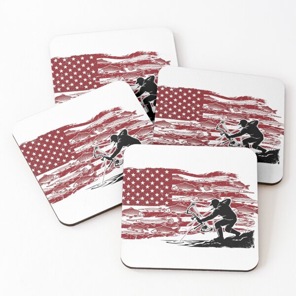 Item preview, Patriotic American Flag Bowfishing - Archery Angler Silhouette designed and sold by Georain.