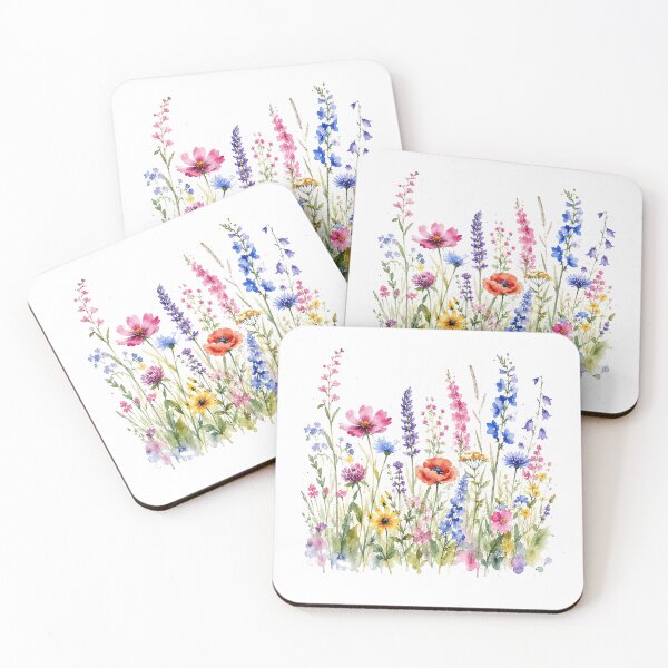 Item preview, Colorful Wildflower Meadow Watercolor Botanical Floral Garden designed and sold by Moizento.