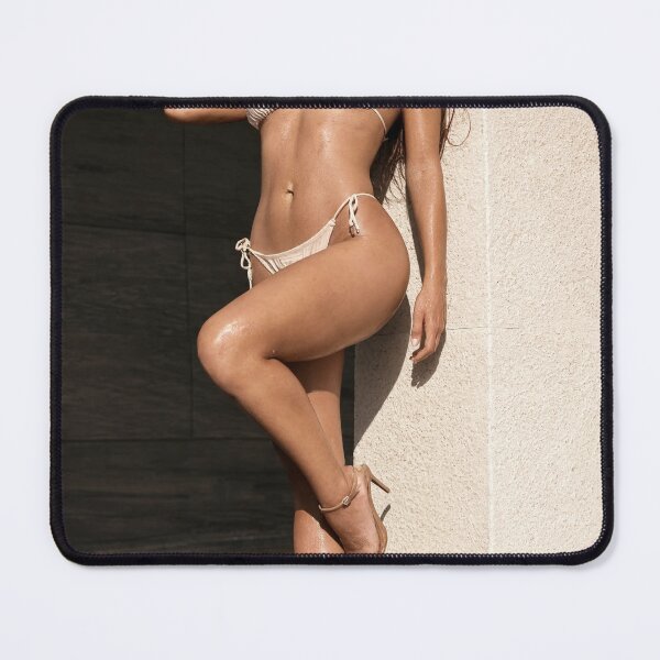 Item preview, Confident Woman Posing in Lingerie Style Bikini Against Textured Wall in Dramatic Lighting designed and sold by Creative88Art.