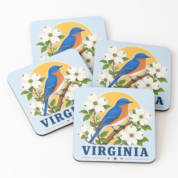 Item preview, Virginia Bluebird & Dogwood Heritage Graphic designed and sold by American Fieldmark Studio.