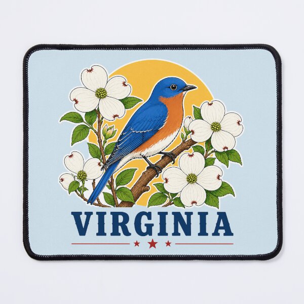 Item preview, Virginia Bluebird & Dogwood Heritage Graphic designed and sold by American Fieldmark Studio.