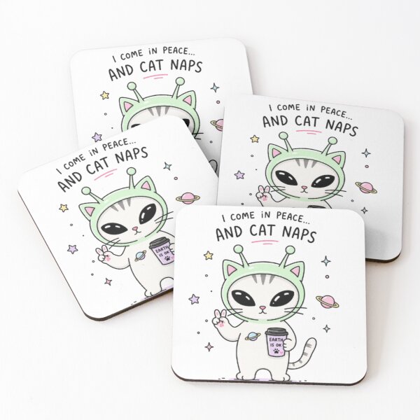 Item preview, Cute Alien Cat Coming In Peace designed and sold by Snurly.