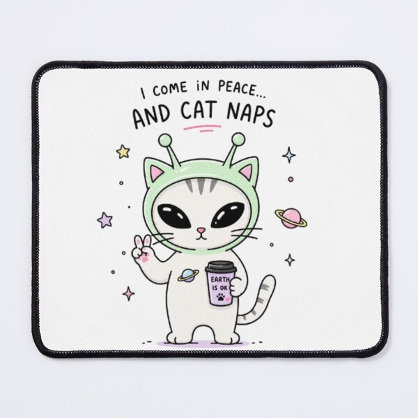 Item preview, Cute Alien Cat Coming In Peace designed and sold by Snurly.