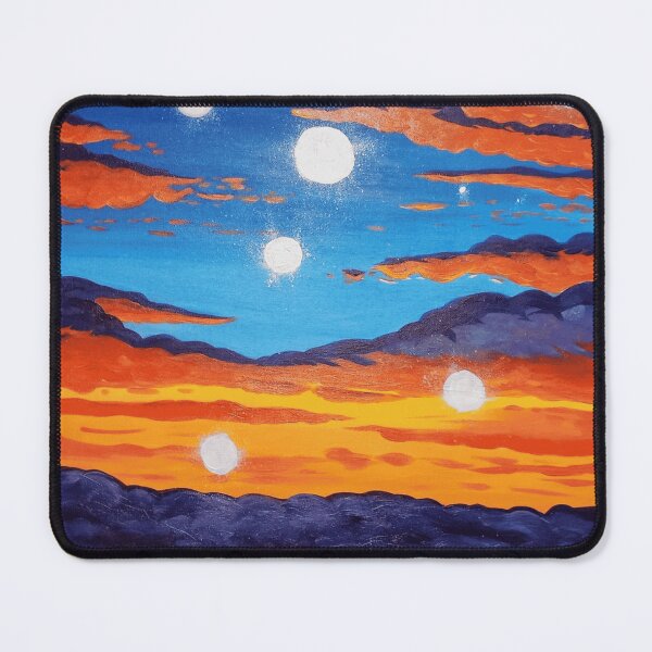 Item preview, Colorful Sunset Sky Painting with Multiple Glowing Moons designed and sold by CosmicGloom.