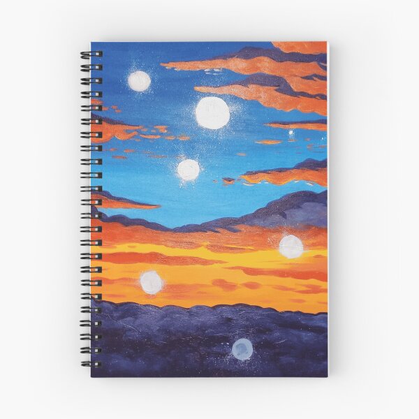 Item preview, Colorful Sunset Sky Painting with Multiple Glowing Moons designed and sold by CosmicGloom.