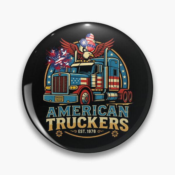 Item preview, American Truckers Route 66 Vintage Semi Truck Patriot designed and sold by rich-moda.