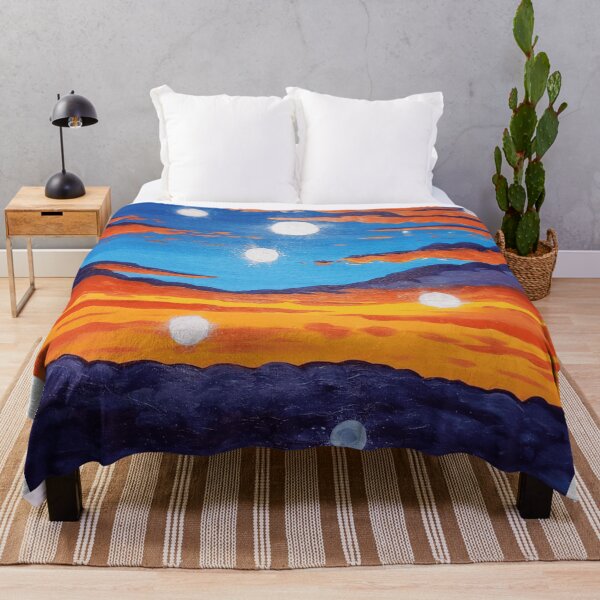 Item preview, Colorful Sunset Sky Painting with Multiple Glowing Moons designed and sold by CosmicGloom.