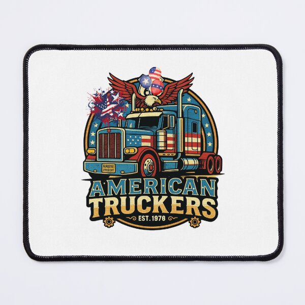 Item preview, American Truckers Route 66 Vintage Semi Truck Patriot designed and sold by rich-moda.