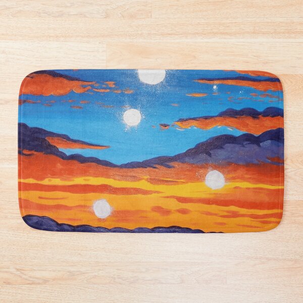 Item preview, Colorful Sunset Sky Painting with Multiple Glowing Moons designed and sold by CosmicGloom.