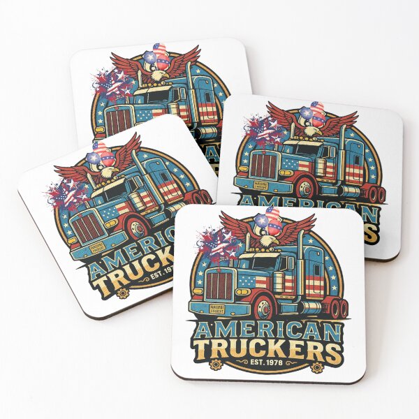 Item preview, American Truckers Route 66 Vintage Semi Truck Patriot designed and sold by rich-moda.