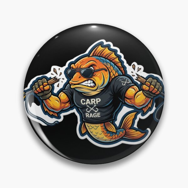 Item preview, Funny Carp Rage Bowfishing - Angry Muscular Fish Mascot designed and sold by Georain.